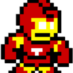 Iron Man superhero pixel art coloring worksheet